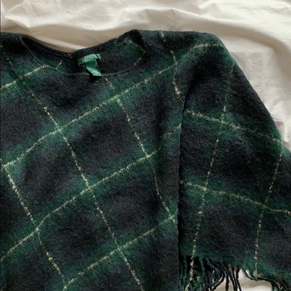 Ralph Lauren cotton blend poncho sweater